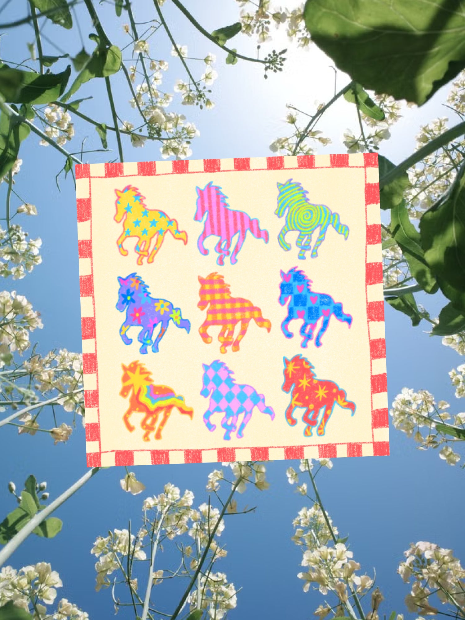 Nine Horses Glossy Vinyl Sticker