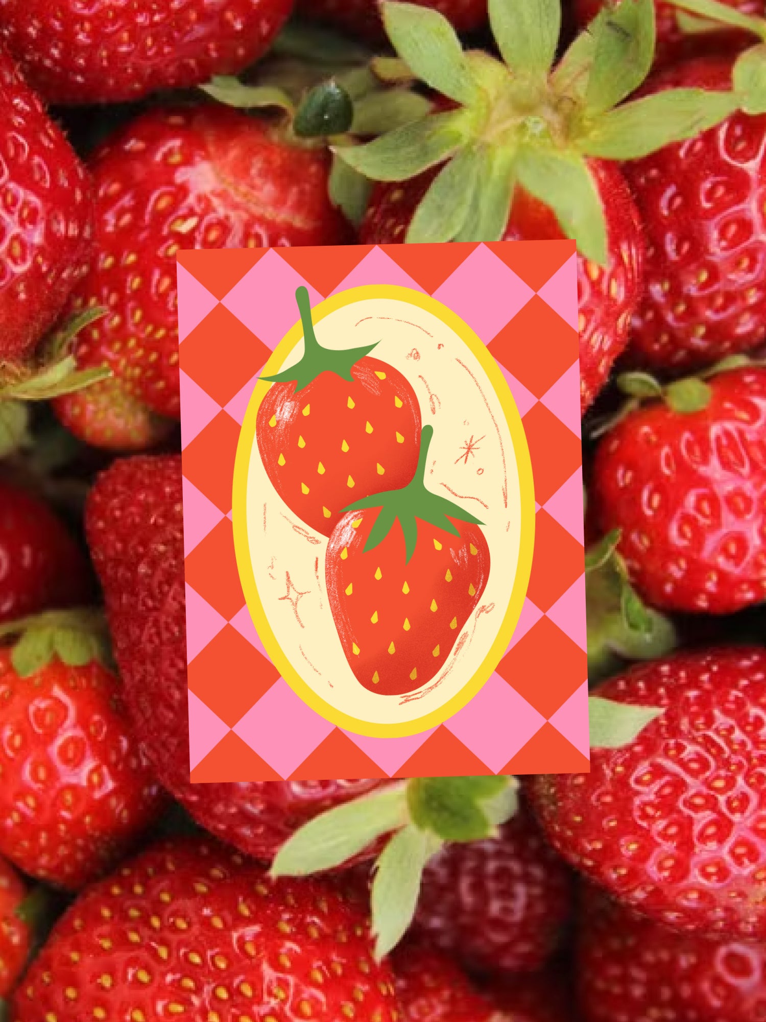 Strawberry Matte Vinyl Sticker