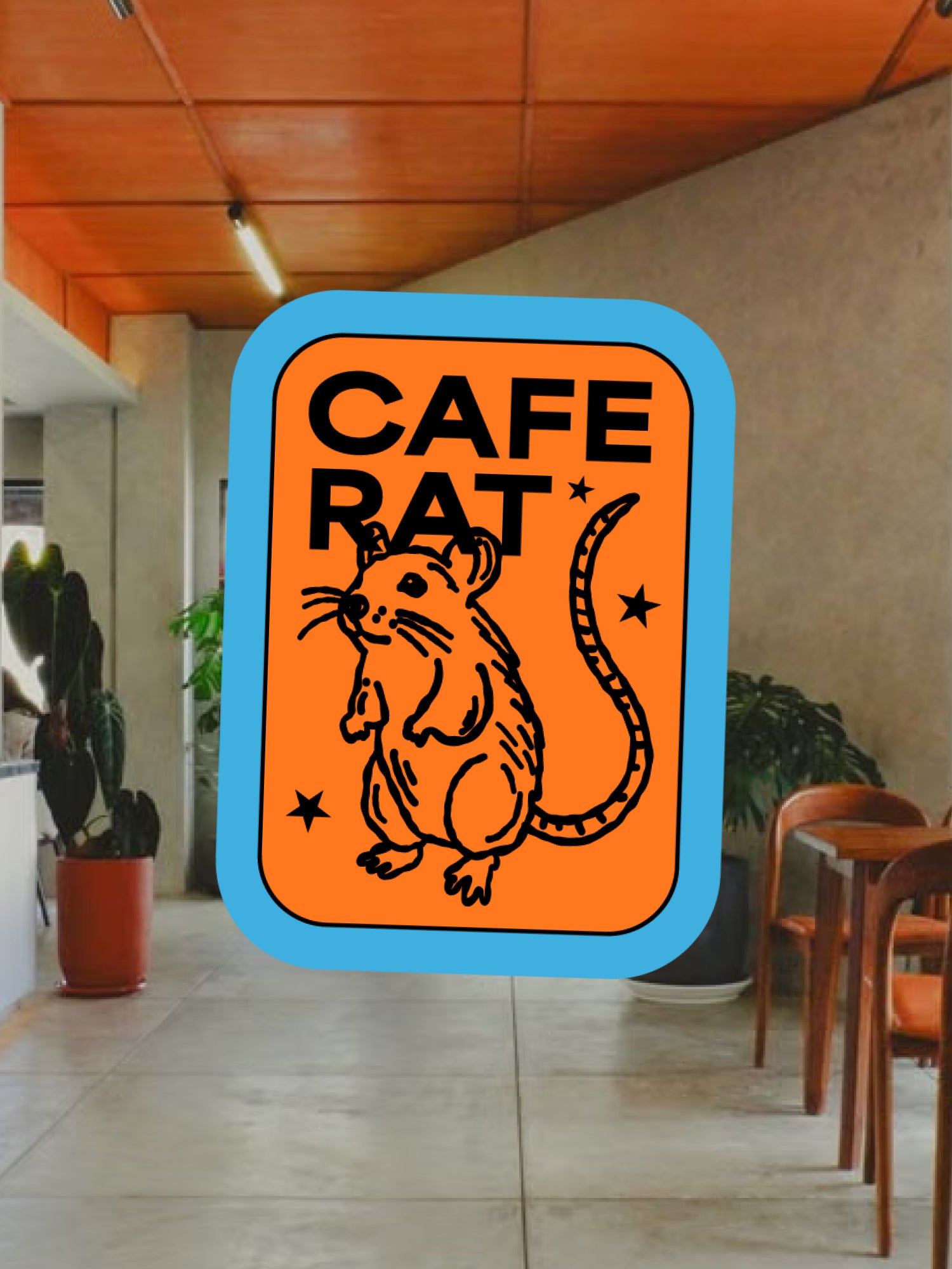 Cafe Rat Glossy Vinyl Sticker