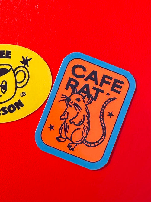 Cafe Rat Glossy Vinyl Sticker