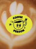 Coffee Person Glossy Vinyl Sticker