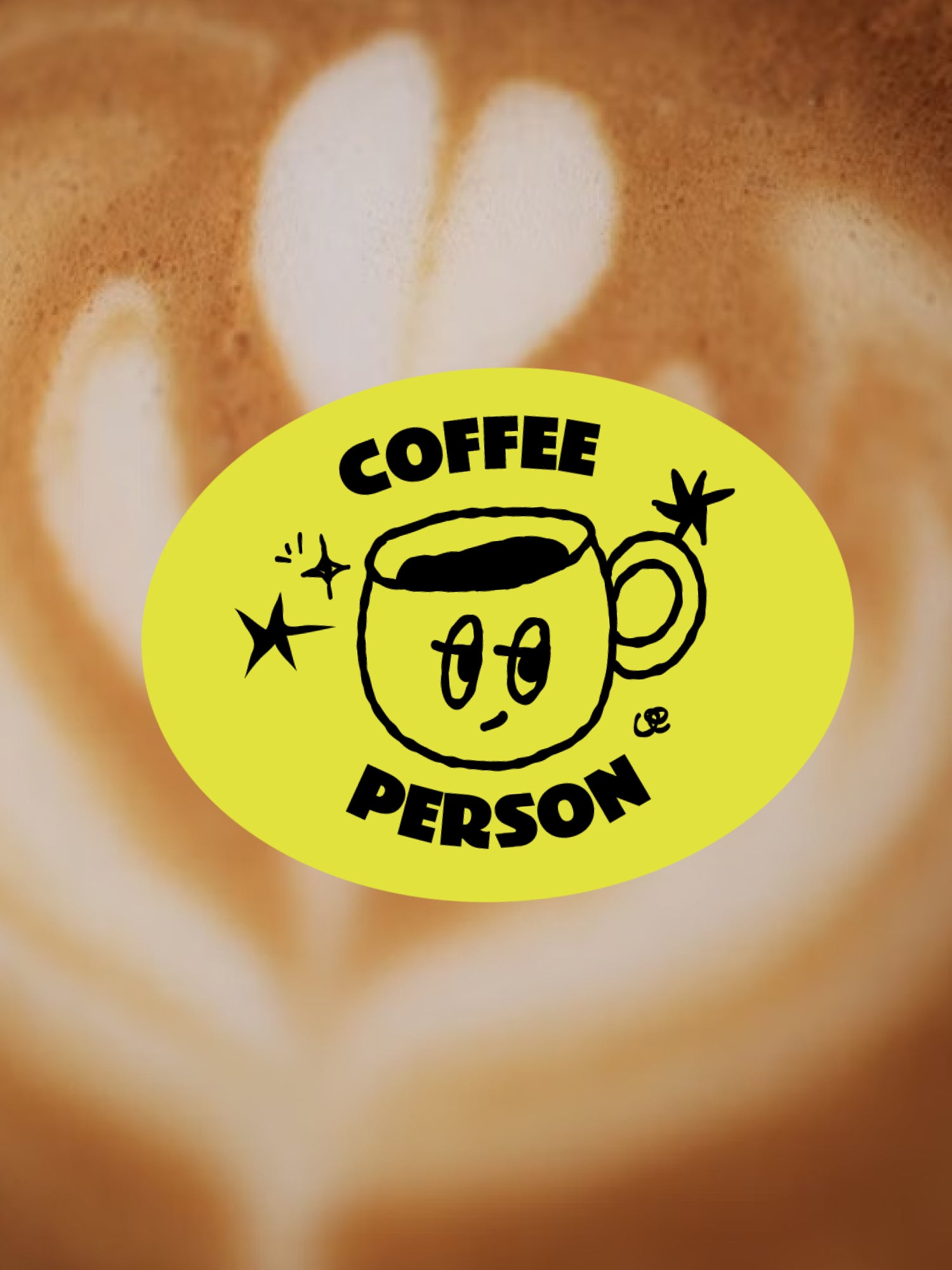 Coffee Person Glossy Vinyl Sticker